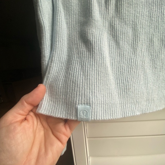 Lululemon Cotton Blend Half Zip Sweater in Powder Blue - Picture 8 of 9